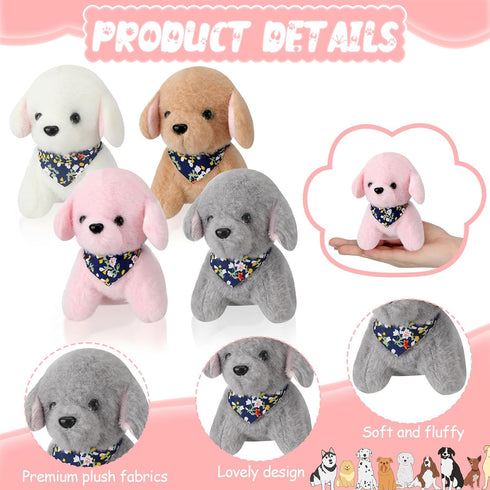 12 Pcs Dog Plush Keychain Bulk 5 Inch Small Dog Stuffed Animal Toy Kawaii Cute Puppy Plush Keychain for Backpack Birthday Party Favor Wedding Baby...