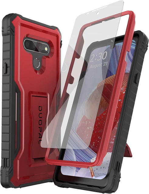DUOPAL for LG Stylo 6 & LG K71 Case, Military Grade Protection Shockproof Case with Tempered Glass HD Screen Protector and Kickstand Compatible wi...