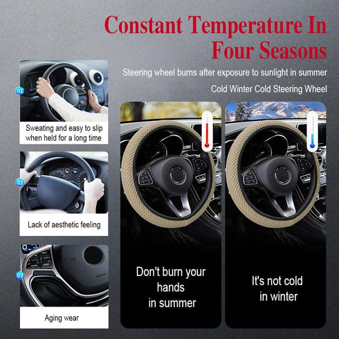 Car Steering Wheel Cover, Elastic Stretch Steering Wheel Cover, 15 Inch Anti-Slip Car Steering Wheel Protector, Steering Wheel Accessories Univers...