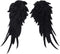 Onwon 1 Pair 3D Angel Wings Embroidered Neckline Lace Trim Applique Sewing On Patches Black Large...