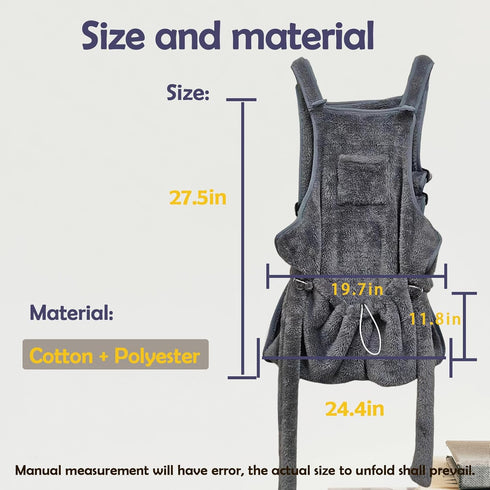 Cat Sling Carrier Chest Apron with Adjustable Shoulder Straps and Waist-Neacus Cat Carrier Sling Pouch-Chest Cat Carrier Hands Free Cat Holder Sli...
