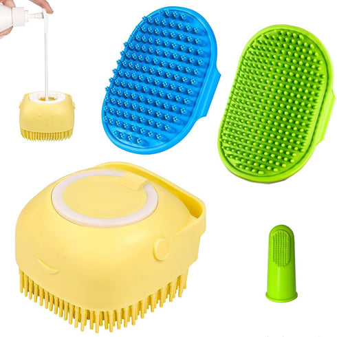Dog Bath Brush/Dog Grooming Brush/Dog Shampoo Brush?Dog Scrubber for Bath with Pet Toothbrushes for Long Short Haired Dogs Cats Shower...