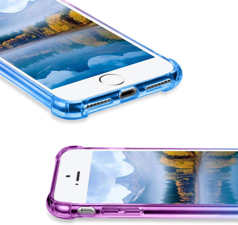 GeekZone iPhone 8 Plus Case, iPhone 7 Plus Case, Crystal Colorful Shock Absorption Technology Case Hard Back Panel TPU Bumper Drop Protection for ...
