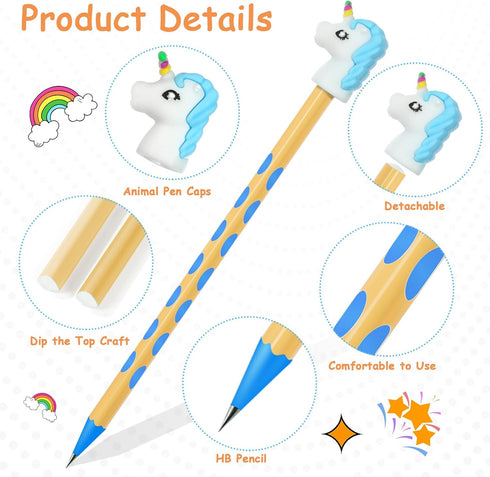 AUAUY Pencils #2 HB, Number 2 Pencils with Eraser, 36PCS Wood-Cased Pencils with 36PCS Cuten Pencil Top Erasers Cute Pencils Graphite Pencils Sket...