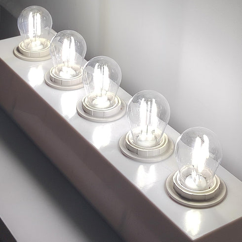 25-Pack LED S14 Bulbs 2W String Light Replacement Bulbs, Shatterproof Outdoor 20 Watt Equivalent 5000K Daylight S14 Light Bulbs for Patio Garden, ...