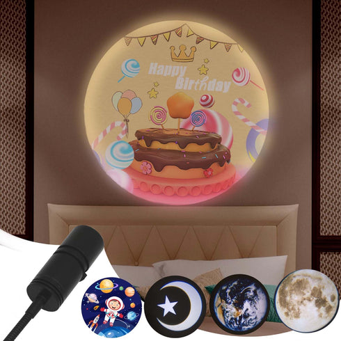Moon Lamp USB Starlight Projector Earth Projection Astronaut Light Projector Happy Birthday Space Lights for Bedroom Galaxy 5 Pattern in 1 360° Ro...