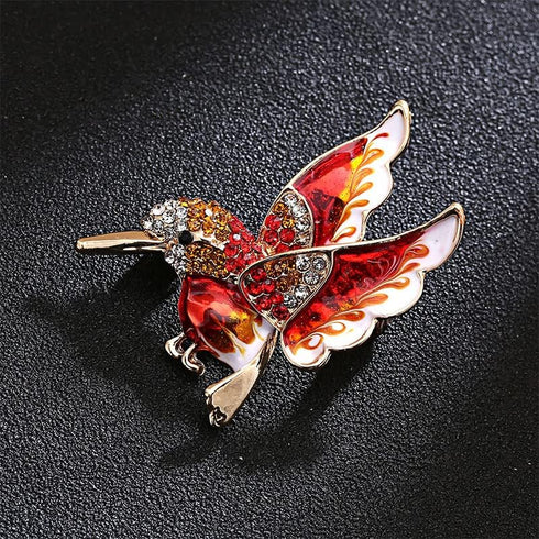 Acxico 3Pcs Fashion Color Enamel Hummingbird Alloy brooches Women Party Skirt Clothing Accessories Brooch Bird...