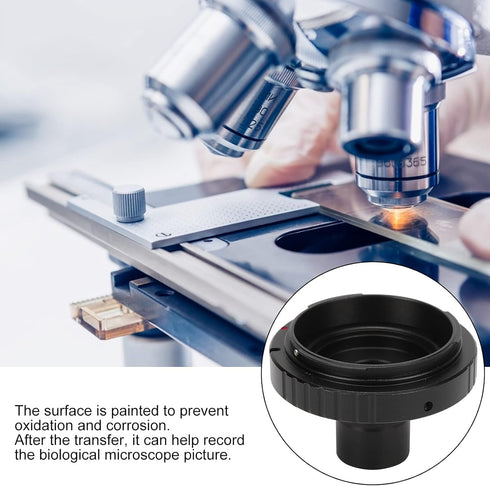 070 Microscope Lens Adapter Ring Portable 23.2mm Microscope T Mount Extension Tube T2 Mount Adapter Ring for Canon E Mount Camera Microscope Lens...