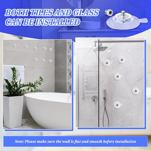 12 Pieces Suction Cup 40 mm/1.57'' PVC Clear Blue Sucker Pads with Screw Nut Extra Strong Adhesive Suction Holder Plastic for Glass Window Bathroo...