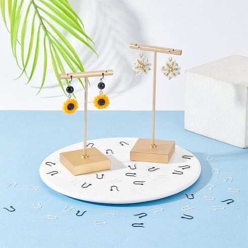 SUNNYCLUE 1 Box 200Pcs Plastic Earring Hooks Hypoallergenic Earring French Hooks Non-Allergenic Fish Hook Ear Wires Earrings Components Earring Fi...