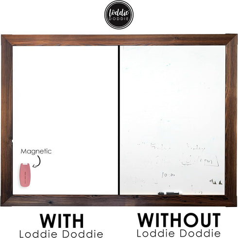 Loddie Doddie 2 in 1 Magnetic Dry Erase Eraser - White Board Cleaning Spray & Magnetic Dry Eraser - Ergonomic Whiteboard Eraser, Chalkboard Cleane...