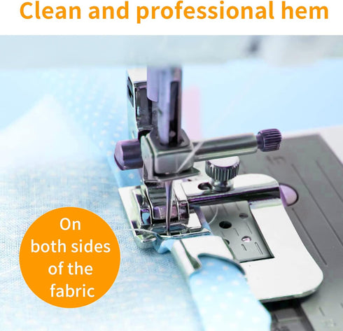 ANYQOO 3 Sizes Rolled Hem Pressure Foot Sewing Machine Presser Foot Hemmer Foot Set (1/2 Inch, 3/4 Inch, 1 Inch) for Singer, Brother, Janome and O...