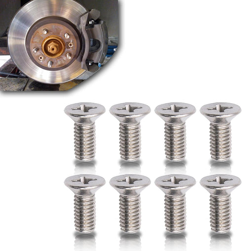 8 Pieces Braking Disc Rotor Screws, Front Rear Stainless Braking Set Screws Kit, Suitable for Honda Hyundai and Kia Models Best Alternative to Maz...