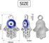 Aylifu 30pcs Hamsa Hand Evil Eye Charms Hand of Fatima Pendants Rhinestones Jewelry Making Findings for DIY Necklace Bracelet,Silver...