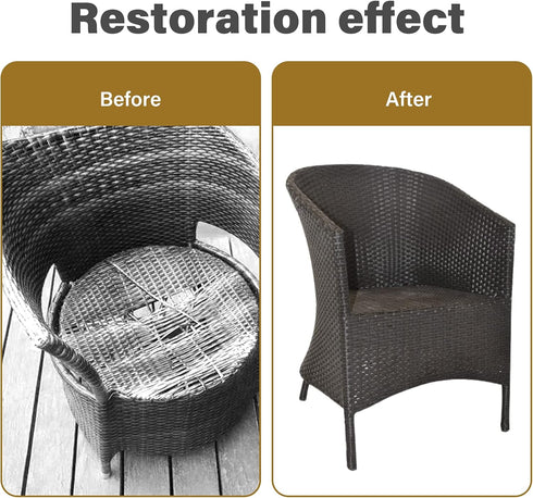 Wicker Repair Material? Flat Synthetic Rattan Weaving Material Plastic Rattan for Knit and Repair Chair Table,Storage Basket,Ect (Coffee Gradient ...