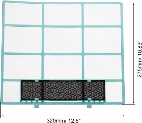 PATIKIL 12.6" x 10.83" Air Conditioner Air Filter, Plastic Air Filtering Screen Replacement with Air Filter Foam for HVAC, Blue Black...