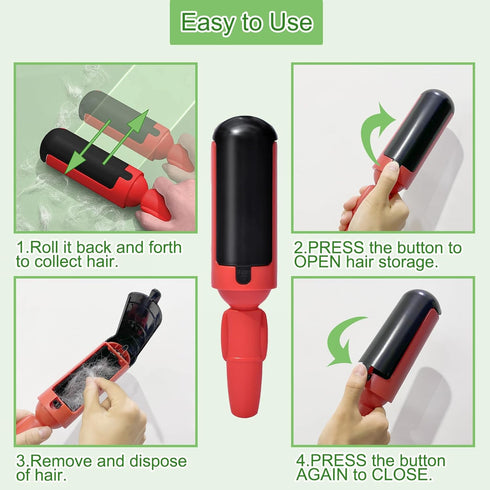 Pet Hair Remover, Reusable Pet Hair Roller for Couch, Carpet, Bedding, Car Seats, Dog Hair Remover with Self-Cleaning Base, Portable Lint Rollers ...