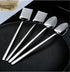 Fruit Dessert Shovel Spoons Set 4PCS, 6.8 inch Stainless Steel Mixed Dinner Teaspoon Spoons for Dessert Coffee Tea Ice Cream Fruit Cake for Home K...