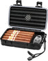 Flauno Travel Cigar Humidor Case - Portable Cigar Box with Humidifier Disc & Cigar Cutter | Waterproof | Airtight | Durable (Holds up to 10 Cigars...