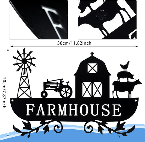 Ferraycle Metal Farmhouse Kitchen Decor Rustic Farm Sign Windmill Barn Tractor Animal Decor for Nursery Country Decorations Christmas Gift for Fat...