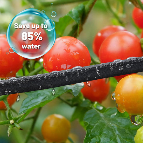 Soaker Hose 25FT for Garden Beds - 3/4" Heavy Duty Double Layer Drip Irrigation Hose, Save 85% Water- Linkable Flat Soaker Hose for Lawn Flower Be...