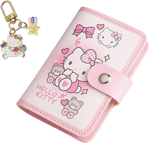 Credit Card Holder for Women and Girl, 2Pce Cute Mini Thin Leather ID Card Holder Soft PU Leather Credit Card Organizer with 20 Card Slots...