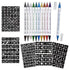 Temporary Tattoo Markers for Skin, 10 Body Markers + 200pcs Tattoo Stencils for Kids Teens and Adults, Dual-End Tattoo Pens Make Bold and Fine Lin...