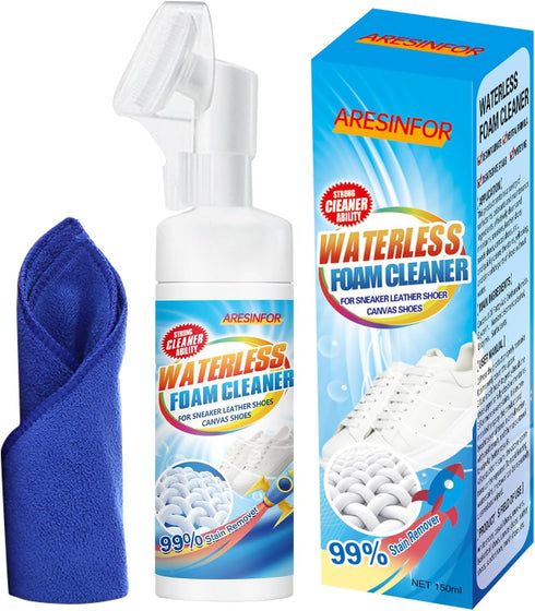 5.3Oz Shoe Cleaner Kit for Sneaker?Water-Free Foam Sneaker Cleaner Quick-Cleaning Sneaker Cleaner, Work on White Shoe Brush and Shoe Cloth, Work o...