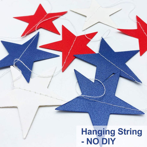 10 Pack 4th of July Decorations Red White and Blue Decorations - 130Ft/330 4th of july garland Patriotic Star Streamers Banner Garland Hanging Ind...