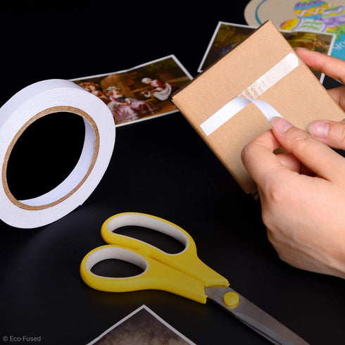 Eco-Fused Double Sided Adhesive Tape - Width: 0.4 Inch - Length: 55 Yards - for Arts and Crafts, DIY and Office - Quick and Easy (0.4 Inch x 55 Ya...