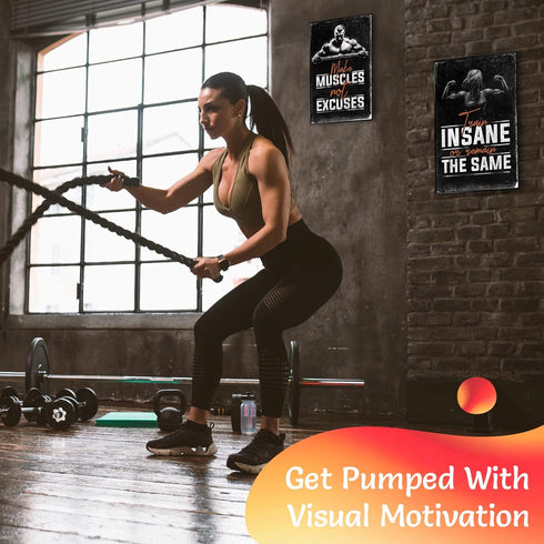 Inspirational Gym & Workout Posters - 11x17" (4) Throwback Traits...