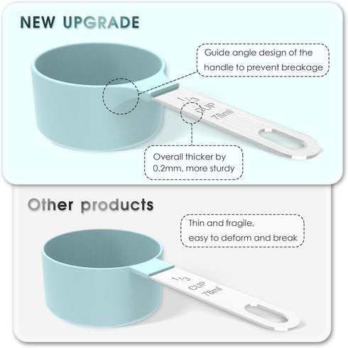 TILUCK Measuring Cups & Spoons Set, Stackable Cups and Spoons, Nesting Measure Cups with Stainless Steel Handle, Kitchen Gadgets for Cooking & Bak...