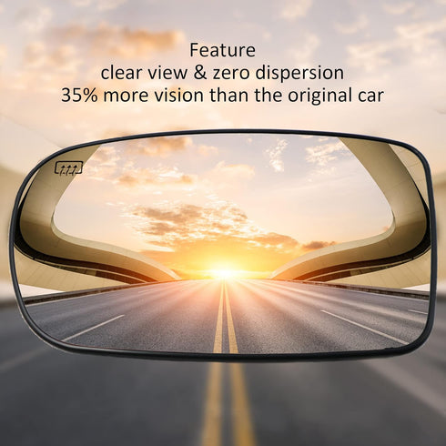Renesemee Driver Left Side Heated Mirror Glass Compatible with Dodge Charger Challenger Chrysler 200 300 2011-2021 Replace 68101147AA...