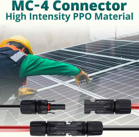 MC-4 Connector Photovoltaic Connectors 5 Pairs (Male/Female) of Solar Connectors, Plus a Complimentary Pair of Wrenches Durable Photovoltaic Cable...
