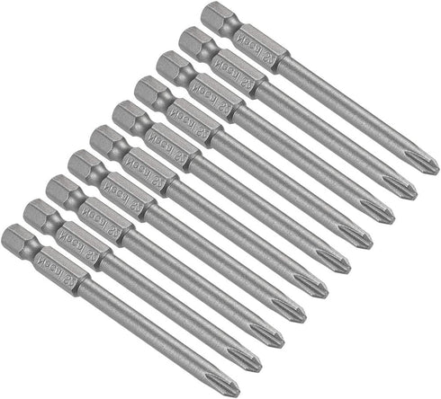 uxcell 10 Pcs 5mm PH2 Magnetic Phillips Screwdriver Bits, 1/4 Inch Hex Shank 3-inch Length S2 Power Tool...