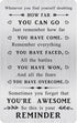 Inspirational Gifts for Men Women, Sometimes You Forget You're Awesome, Metal Engraved Motivational Quotes Wallet Card, Whenever You Find Yourself...