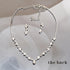 Tatibana Crystal Wedding Jewelry Set, Silver Necklace Earrings Bracelet Crystal Bridal Wedding Jewelry Sets for Brides Bridesmaid Prom Costume Acc...