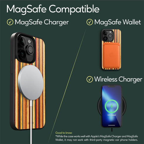 iATO iPhone 13 Pro Max Case: Premium Natural Wood Cover, Military-Grade Protection, Ultra-Slim, MagSafe Compatible, Eco-Friendly (Skateboard)...