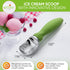 Spring Chef Green Heavy Duty Ice Cream Scoop with Non-Slip Handle - Professional Metal Ice Cream Scooper for Cookie Dough, Frozen Yogurt, Gelato, ...