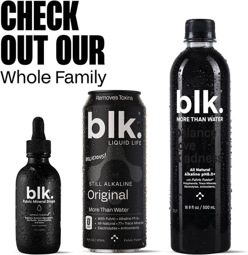 blk. PH 8+ Natural Mineral Alkaline Water Drops Electrolyte Infused with Fulvic and Amino Acids, Zero Sugar, 2oz....
