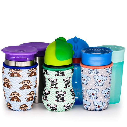 Glass Baby Bottle Sleeve for 8 oz Philips Avent | Sippy Cup Cover | Neoprene Cover | Non Slip Grip | Set of 3...