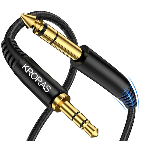 3.5 mm to 6.35 mm Stereo Audio Cable 6.6 Feet, 1/8 to 1/4 TRS Audio Cable with Zinc Alloy and Nylon Braid for Guitar, Laptop, Home Theater Devices...