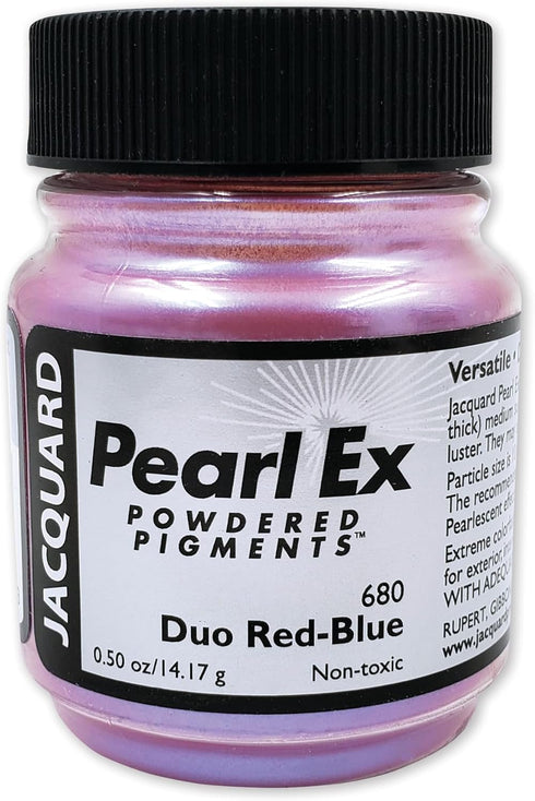 Jacquard Pearl Ex Pigment Powder 0.5 oz Duo Red/Blue - Loose Mica Powder for Epoxy Resin, Watercolors, Calligraphy Ink & Clay - Epoxy Pigment Powd...