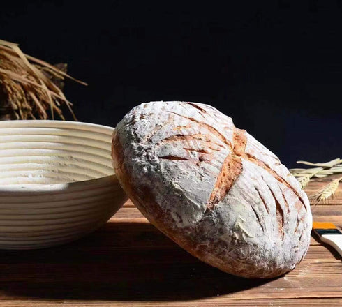 10 Inch Proofing Basket,WERTIOO Bread Proofing Basket + Bread Lame +Dough Scraper+ Linen Liner Cloth for Professional & Home Bakers...