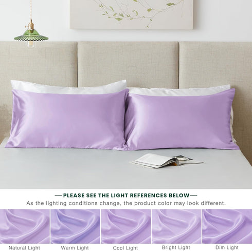 Love's cabin Satin Pillowcase for Hair and Skin, Similar to Silk Pillow Cases 2 Pack, Pillow Cases Standard Size Set of 2, Satin Cooling Pillow Co...