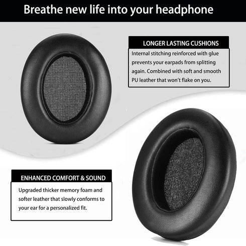 Replacement Ear Pad Cushions for Sony WH-XB910N / WHXB910N Wireless Bluetooth Extra Bass Noise Cancelling Headphones and Softer Protein Leather Me...