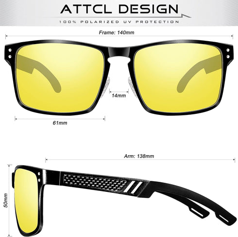 ATTCL Polarized UV Protection Fishing golf Driving Sunglasses for Men Al-Mg Metal Frame Ultra Light...