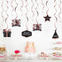 LINGTEER Happy 35th Birthday Decorations - 12 Pcs Birthday Black & Rose Gold Foil Swirls Streamer Set,Cheers to 35 Years Old Bday Party Gift Decor...