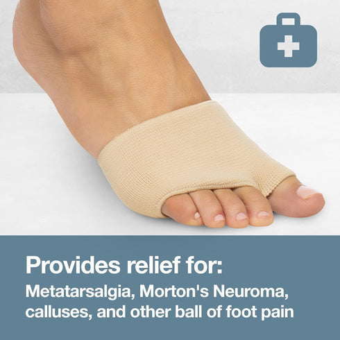 ZenToes Metatarsal Pads for Men and Women - Ball of Foot Pain Relief Cushions for Sesamoiditis, Metatarsalgia, Morton's Neuroma - 2 Pairs Fabric S...