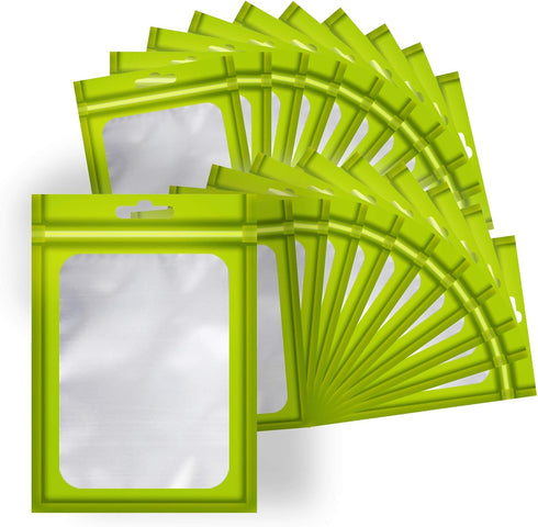 100 Pcs Foil Ziplock Bags,Flat Clear Ziplock Food Storage Bags Holographic Bags Party Favor Food Safe Storage Bags and Bags for DIY Crafts Storage...